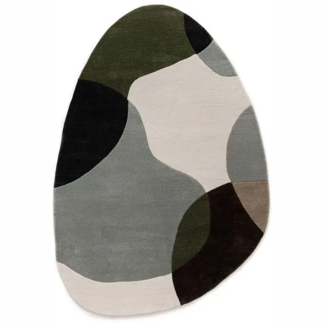 Nordic Weavers Organisch vloerkleed wol - Dune groen 160x230