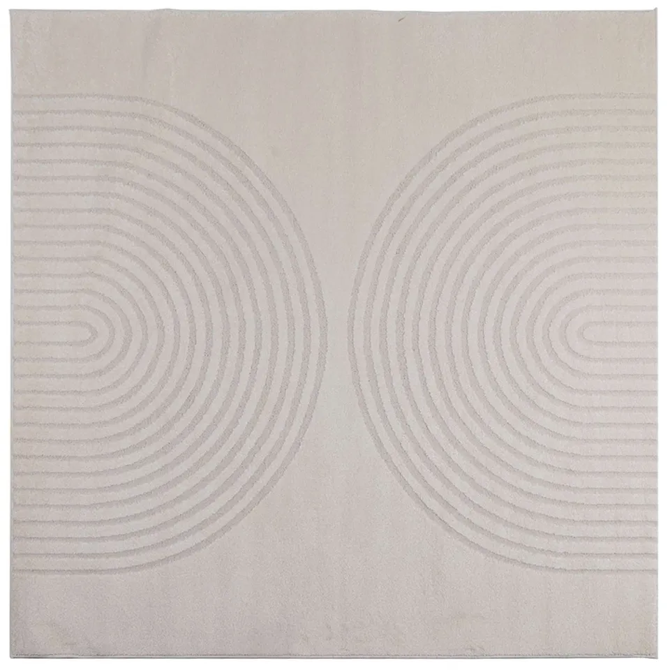 vidaXL Binnen kleed GALATI Crèmekleurig 240 x 240 cm Polyester