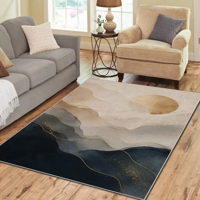Zeo Wood Vloerkleed - Tapijt Woonkamer - Vloerkleed 160*230 cm - Anti Slip - Machinewasbaar Gouden Horizon