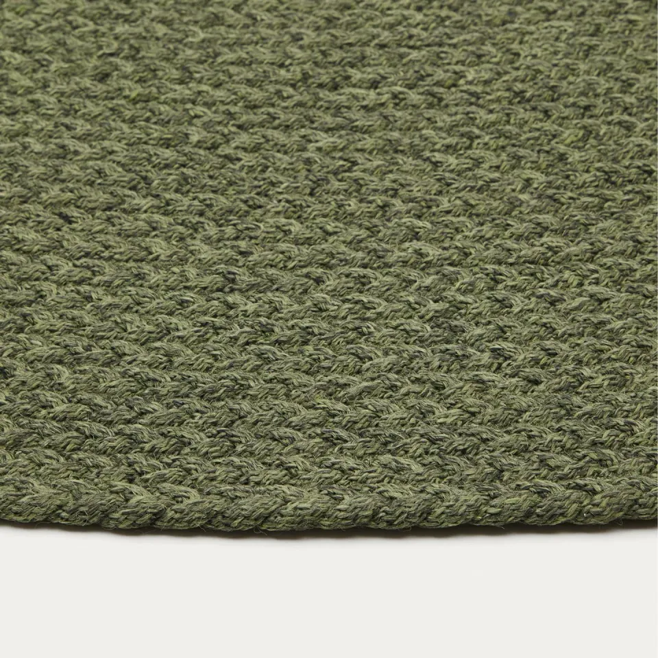 Kave Home Rond Vloerkleed 'Despas' 150cm, kleur Donkergroen, foto 8