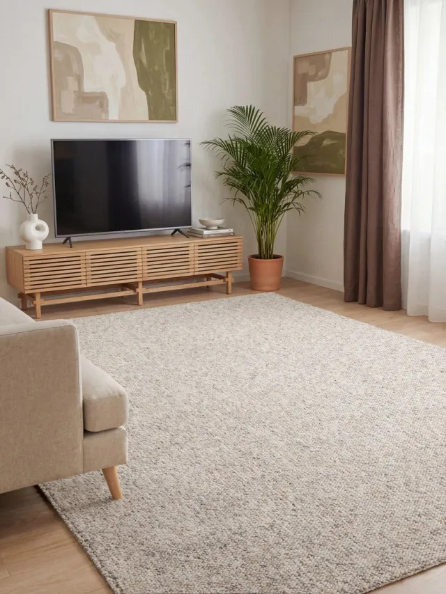 Elle Decoration Rocco Wol look Vloerkleed - Creme 160x230 cm