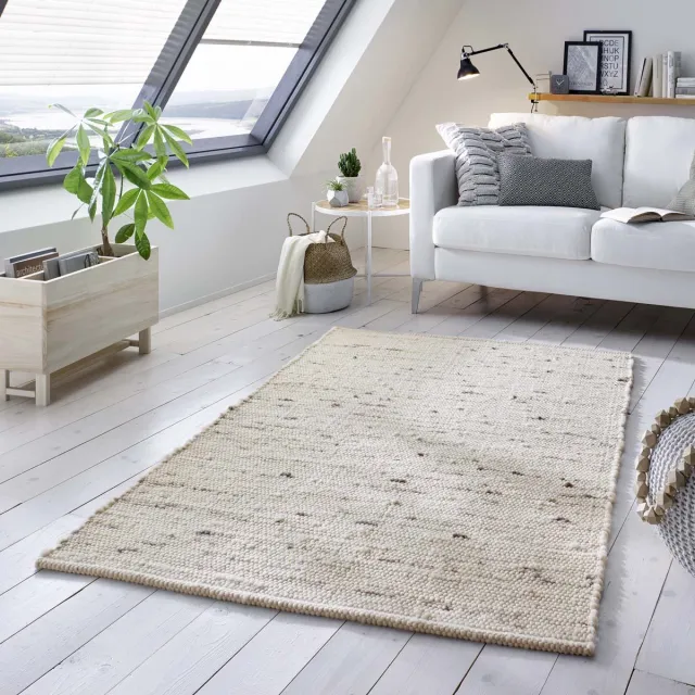 Tapeso Wollen vloerkleed - Oslo crème/grijs, foto 2