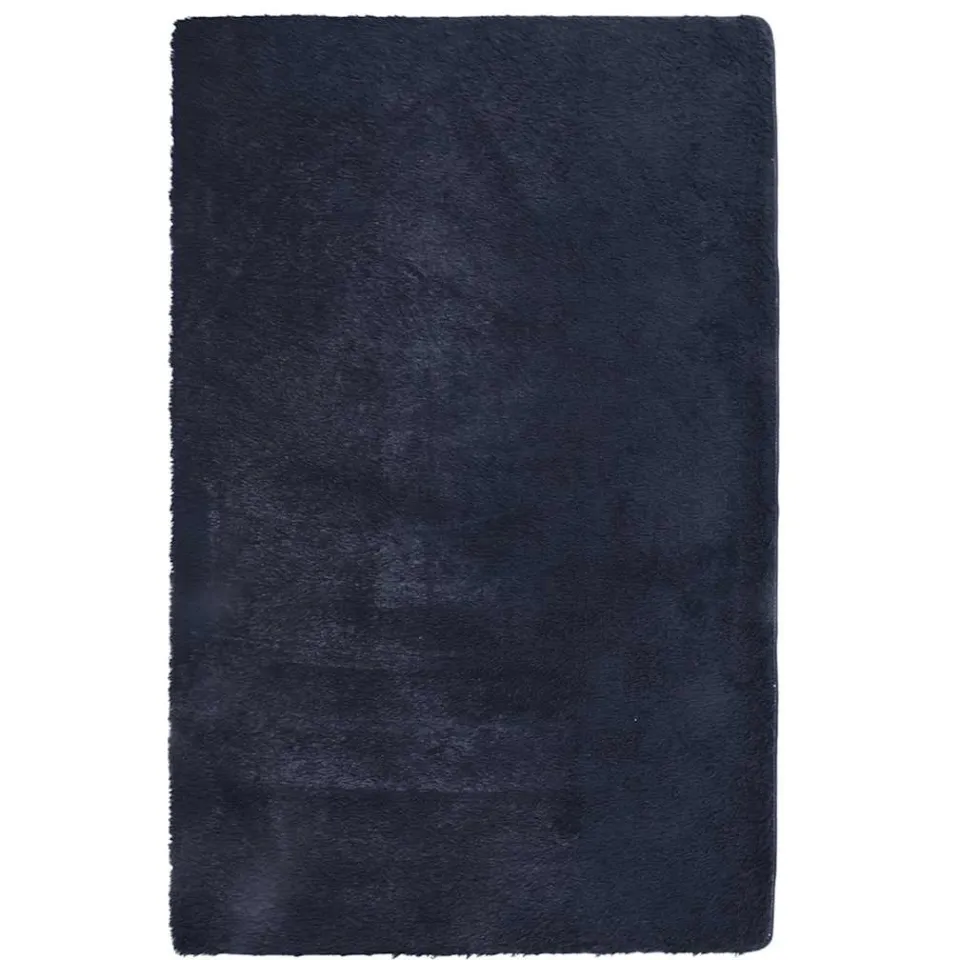 vidaXL Hoogpolig vloerkleed NAVARRA 130x200 cm polyester marineblauw, foto 3