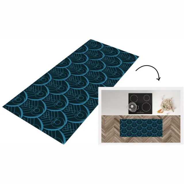 KitchenYeah Keukenloper - Loper keuken - Art Deco - Pauwveren - Patronen - 120x50 cm - Keukenloper vinyl Multicolor