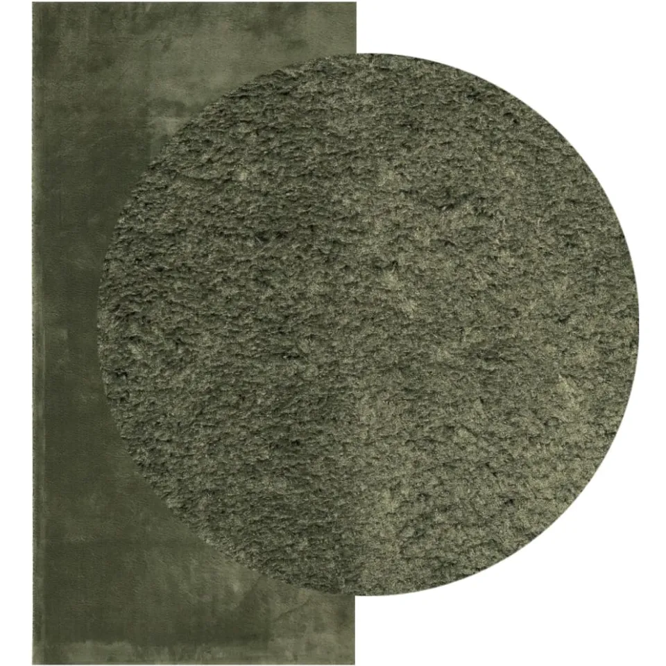 vidaXL Rug HUARTE Green 100 x 200 cm 100% Polyester Plat Groen