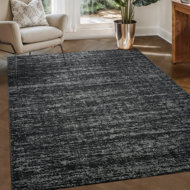Muratap Relax Oslo - Laagpolig Effen Vloerkleed - Modern Tapijt - Zwart- 140x200 CM