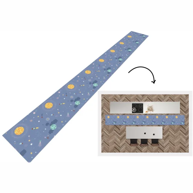 KitchenYeah Keukenloper - Keukenmat - Patroon - Jongens - Kinderen - Ruimte - Keuken vloerkleed multicolor, foto 3