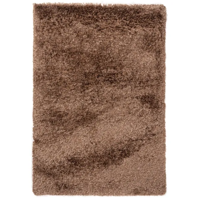 DÉJA Living Vloerkleed 160x230cm - Hoogpolig Taupe Wol - Sema