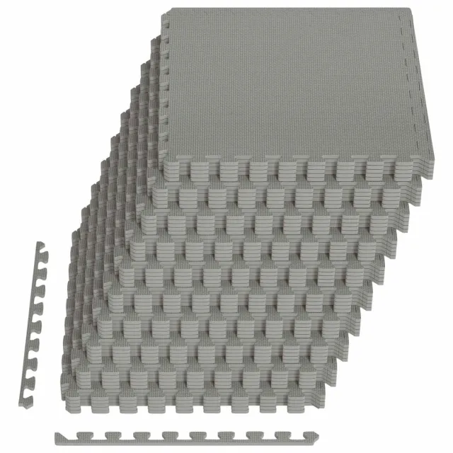 vidaXL Zwemgrondmat - 50 - st - Grijs - 18 - m² - EVA - Schuim