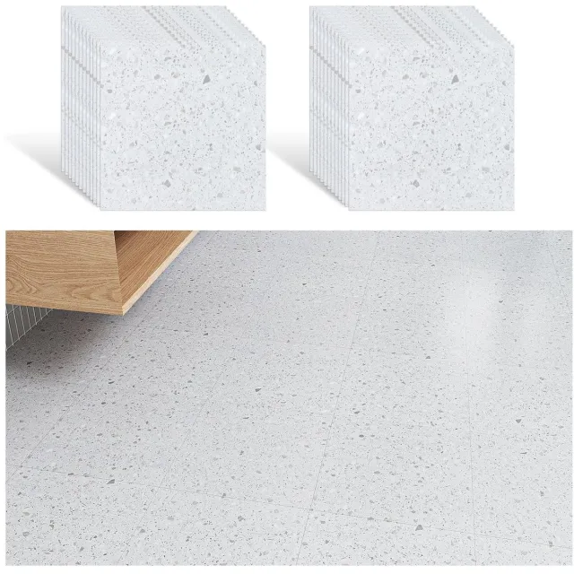 Veelike Zelfklevende PVC-vloertegels - Graniet Wit - Set van 24 - Hoogwaardige kwaliteit