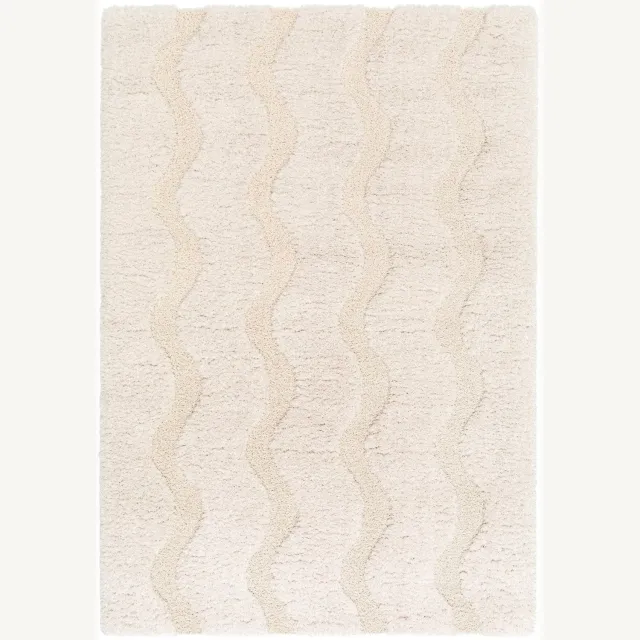 AFK Living Shaggy tapijt gerecycled polyester met reliëf PEMBERLEY beige