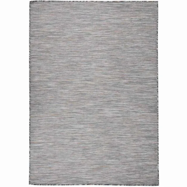 vidaXL Buitenkleed platgeweven 140x200 cm bruin en blauw Zwart