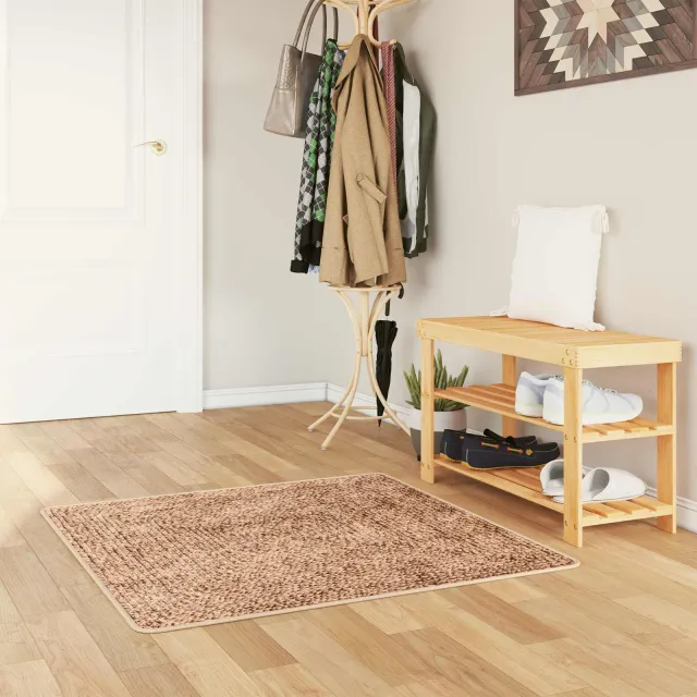 vidaXL Vloerkleedloper MARSA Bruin 100 x 100 cm Polyester en PVC, foto 2
