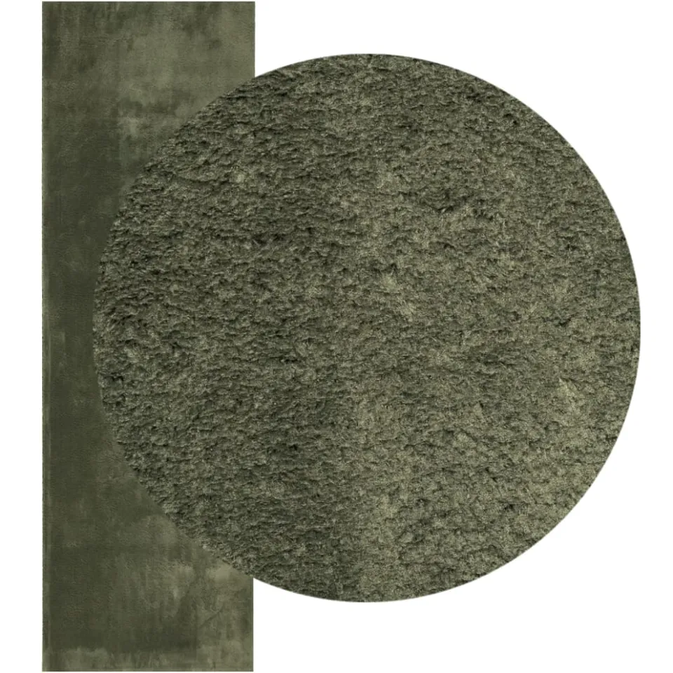 vidaXL Rug HUARTE Green 80 x 250 cm 100% Polyester Plat, foto 2