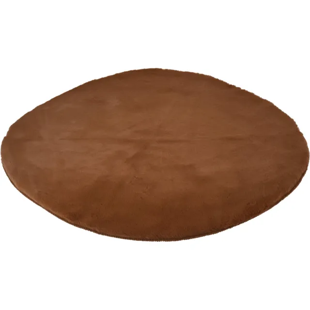 Home & Styling Collection Home Styling Collection - Rond vloerkleed van zacht imitatiebont, Ø 80 cm Donkerbruin