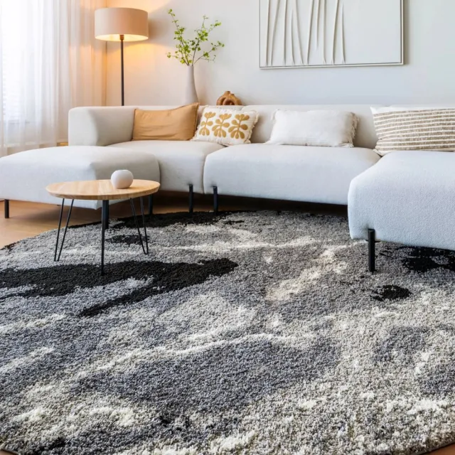 Boho&me Rond vloerkleed marmer - Marble Artisan grijs 160
