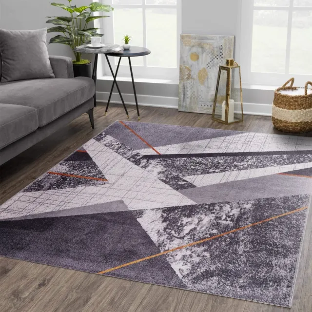 Netline Home Vloerkleed | Wasbaar Vloerkleed | Antislip | Wasbaar Tapijt voor Keuken, Slaapkamer, Hal, Woonkamer | Vloerkleed Oosters Design Tapijt | Laagpolig (200X290) donker blauw,grijs