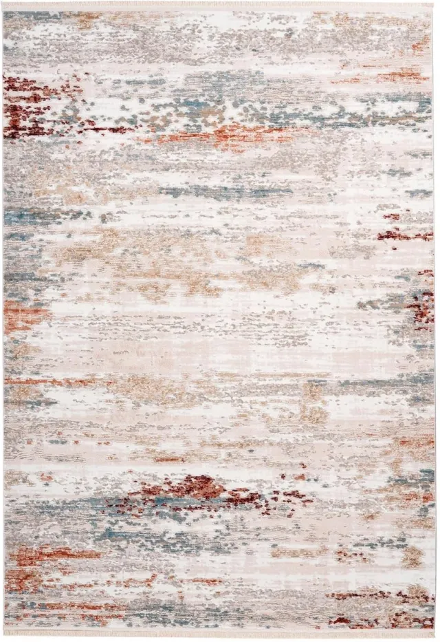 Ibenzoa Vintage geïnspireerd tapijt met franjes - pastelkleuren - geschikt voor woonkamer, slaapkamer en gang multi
