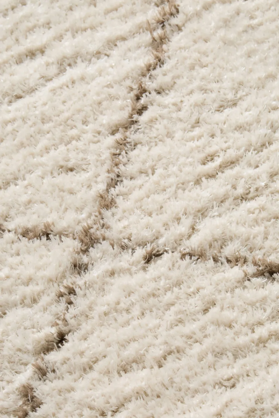 NOUS Living hoogpolig vloerkleed crème bruin, foto 6