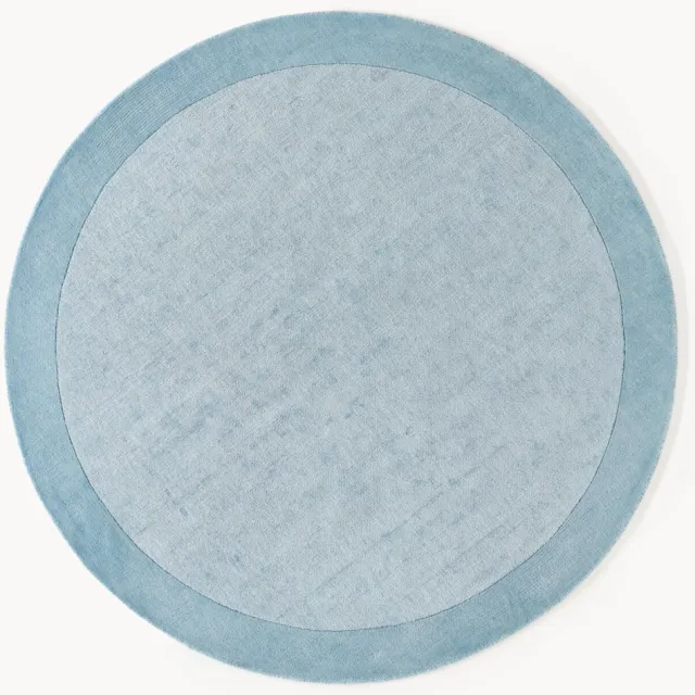 Westwing Collection Rond laagpolig vloerkleed Kari blauw