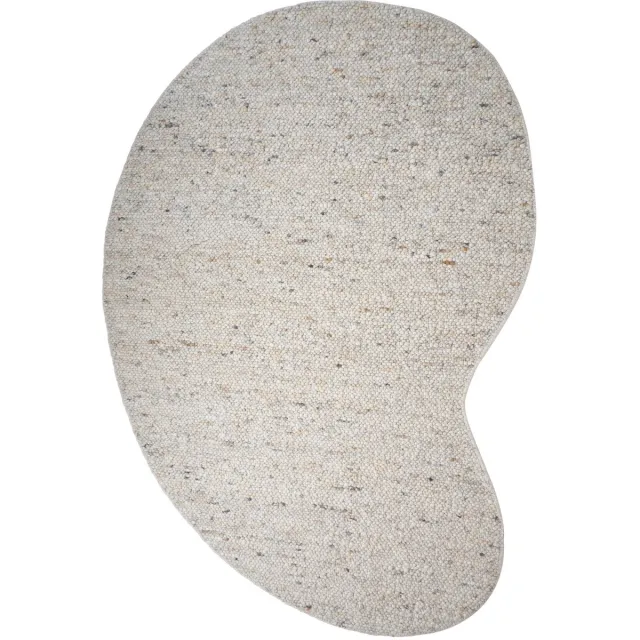 Veer Carpets Vloerkleed Stone Beige 215 - Organisch - Wollen Design Vloerkleed met Organische Vorm in Scandinavische / Japandi Stijl