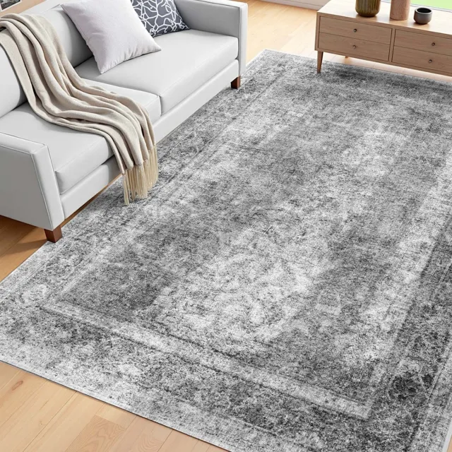 Vevor Woonkamertapijt 1829x2743MM Antislip Kortpolig Boheems Grijs