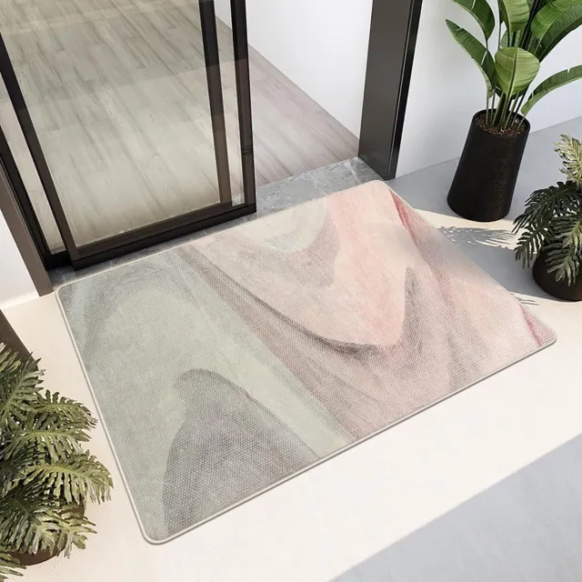 Ibenzoa Modern Abstract Tapijt voor Woonkamer en Slaapkamer, Zacht en Antislip , Grijs/Roze grijs roze