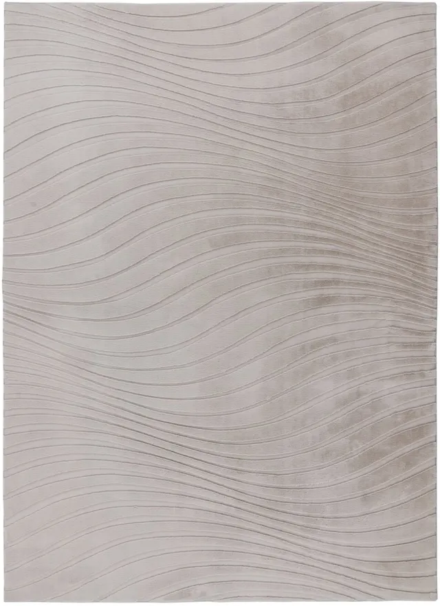 Padiro design laagpolig vloerkleed 160 x 230 cm - lichtbeige - modern abstract ontwerp - voor vloerverwarming - van polyester en katoen