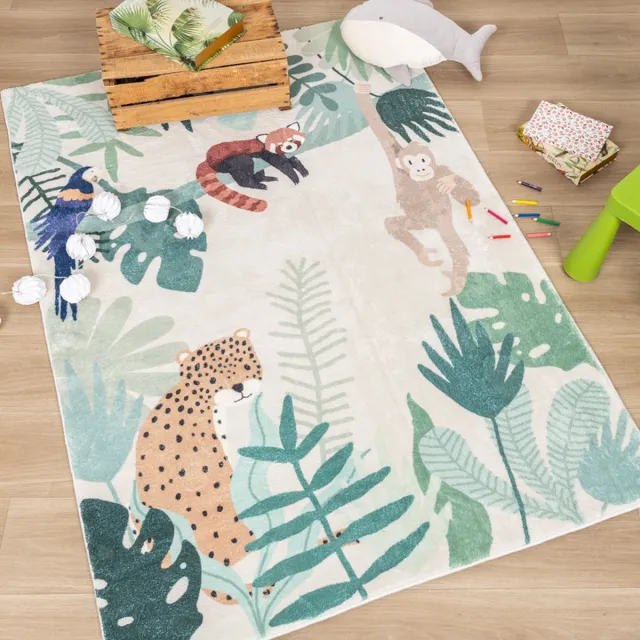 Little Olly Kindervloerkleed - Jungle Luipaard Multicolor - 80x150cm