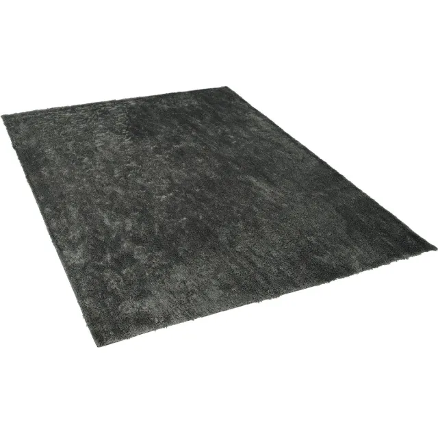 Beliani EVREN - Shaggy vloerkleed - Donkergrijs - 200 x 200 cm - Polyester