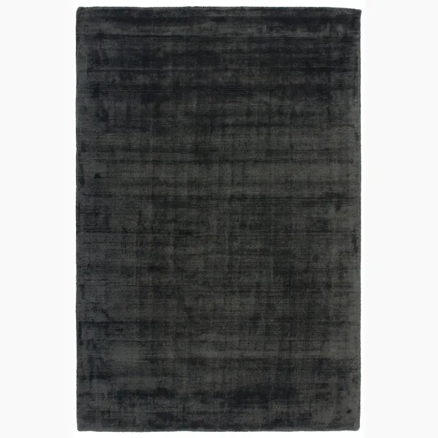 Padiro stijlvol laagpolig vloerkleed 120 x 170 cm - donkergrijs - modern effen ontwerp - voor vloerverwarming - van viscose en katoen