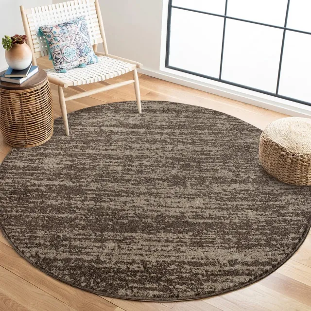 Muratap Relax Oslo - Laagpolig Effen Vloerkleed - Rond - Modern Tapijt - Bruin- 120 CM Ø