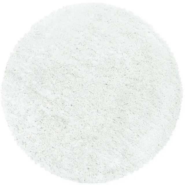 Dutch XXL Rond Hoogpolig Vloerkleed | Tapijt | Shaggy | Fluffy | Uni | Wit | 160x160 cm