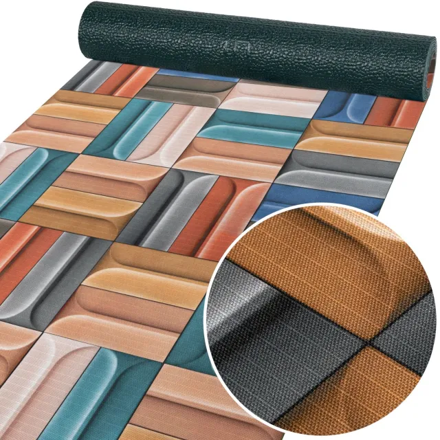 ANRO Keukenloper Nuvia Bauhaus Meerkleurig 140x52cm – Antislip Gangloper Tapijtloper 3 mm Laagpolig