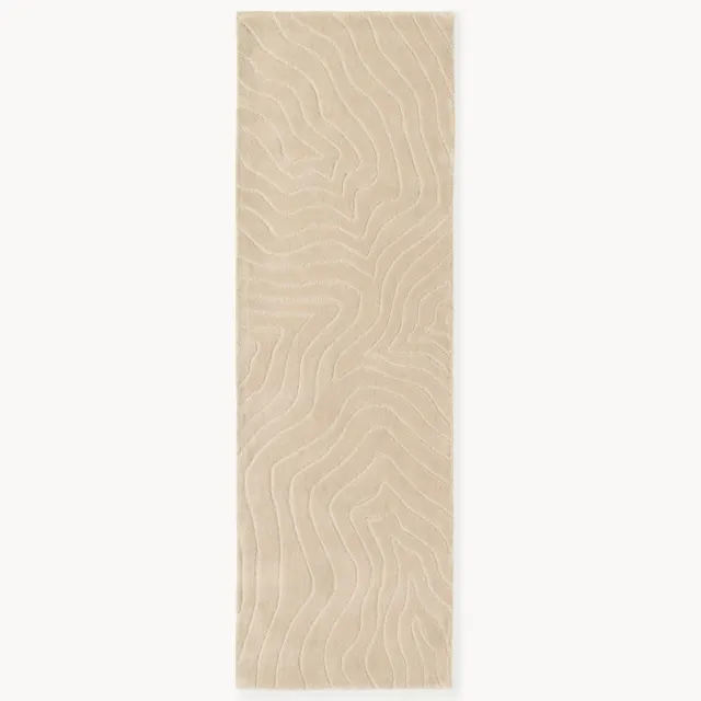Westwing Collection Handgetufte wollen loper Aaron Beige