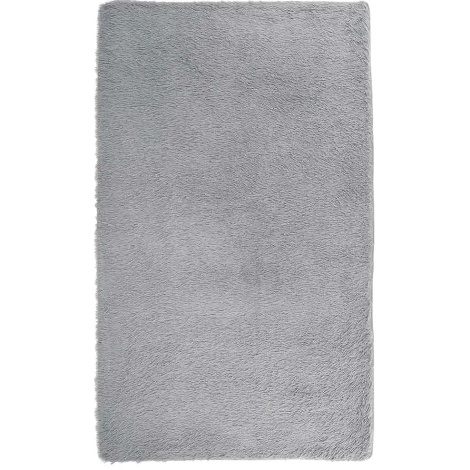 vidaXL Hoogpolig vloerkleed NAVARRA 80x150 cm polyester lichtgrijs