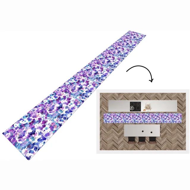 KitchenYeah Keukenloper - Keukenmat - Waterverf - Patronen - Paars - Keuken vloerkleed Multicolor