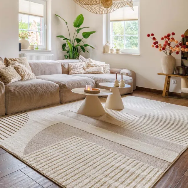 Nordic Weavers Japandi vloerkleed - Ridge Sora crème/beige 120x170