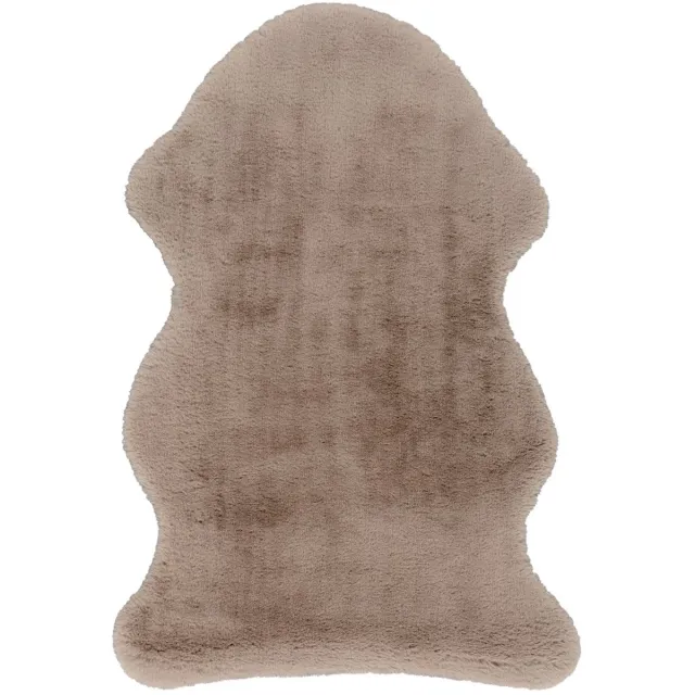 Padiro knus hoogpolig vloerkleed - lichtbeige - modern effen ontwerp - voor vloerverwarming - van polyester en suède