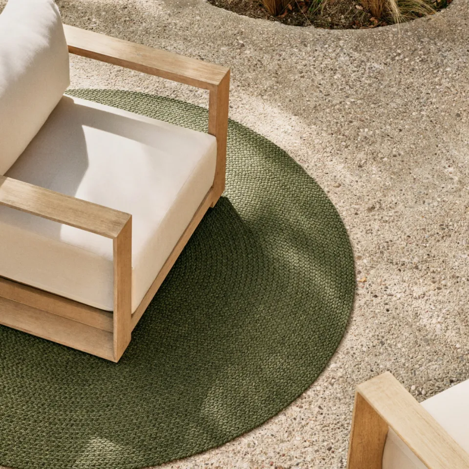 Kave Home Rond Vloerkleed 'Despas' 150cm, kleur Donkergroen, foto 3