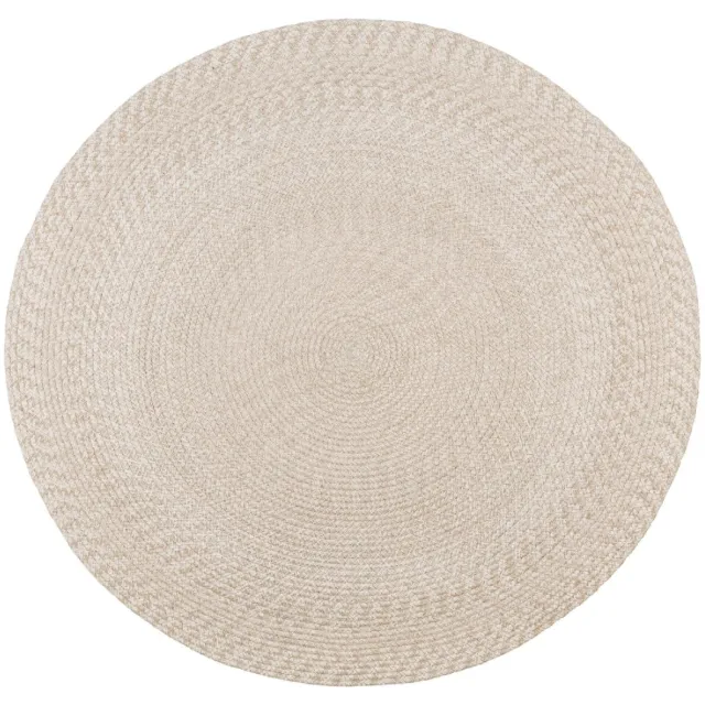 Nest of Nora Vloerkleed rond 120 cm - Gerecycled plastic - Sand Beige