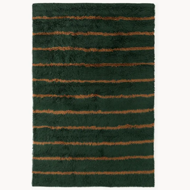 Westwing Collection Handgetuft hoogpolig wollen vloerkleed Chaz Lichtbruin