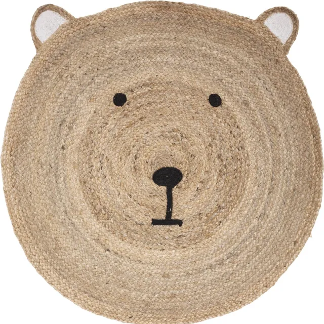 Atmosphera Kids Jute Vloerkleed beer - Dia 100 cm - Kinderkamer Beige