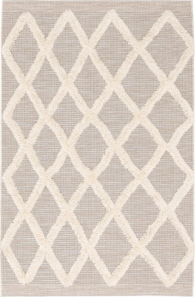 Pergamon Binnen & buiten vloerkleed Shaggy Juist diamanten Beige