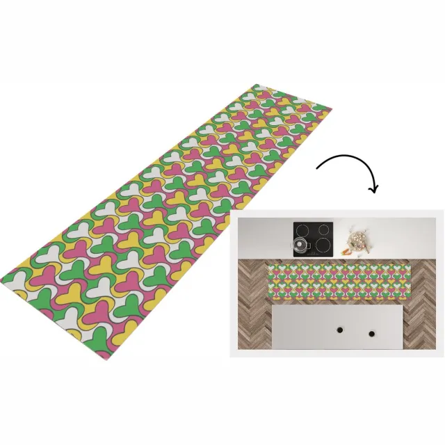 KitchenYeah Keukenloper - Keukenmat vinyl Hart - Retro - Patronen - Keukenmatten loper - Keuken vloerkleed tapijt, foto 3