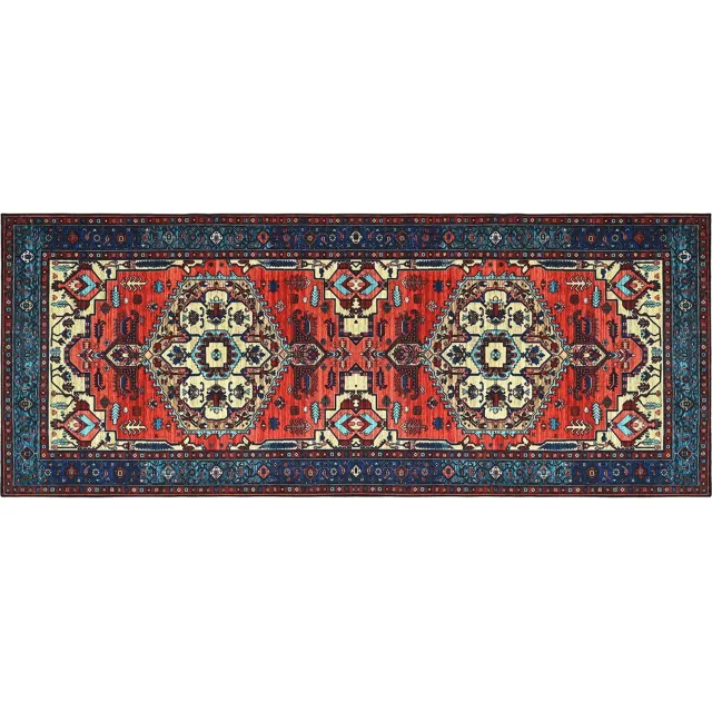 vidaXL Tapijt - ORIZ - Rood - 80 - x - 200 - cm - 100% - Polyester