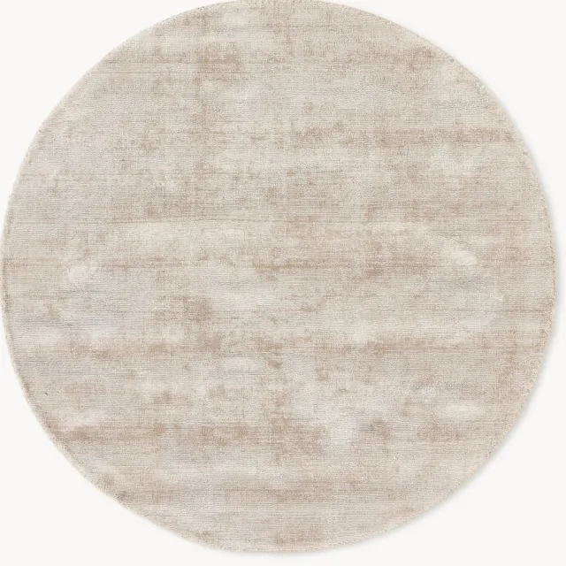 Westwing Collection Rond handgeweven viscose vloerkleed Jane Beige