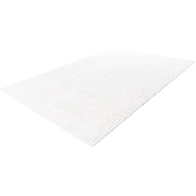 Lalee Plush - Japandi Vloerkleed - Superzacht - gestreept Karpet - Tapijt hoog laag polig effen Fluffy 160x230 cm ivoor gebroken wit