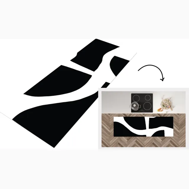 KitchenYeah Keukenloper - Loper keuken - Abstract - Minimalisme - Design - Keukenloper vinyl Multicolor