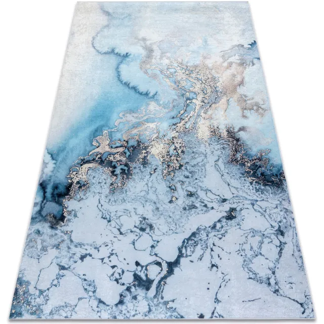 RUGSX Kleden Rugsx ANDRE 2248 tapijt wasbaar marmer antislip - 160x220 cm Blauw